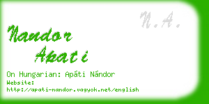 nandor apati business card