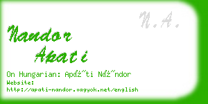 nandor apati business card